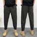 Men's Summer Thin Casual Trousers Loose Fit Tapered Leg Slim Fit Drape Ice Silk New Style Cropped Bottoms_viptrois.com