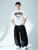 European Style Men's Short Sleeve T-Shirt, Varsity-style WORLDWIDE Supply Co. Print, Casual Round Neck Streetwear Tee_viptrois.com