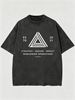 Men's Clothing Heavy Washed Cotton Short Sleeved T Shirt Casual Trend Unisex Summer Ins Black Round Neck Top Trendy Versatile Half Sleeve_viptrois.com