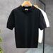 Men's Textured Knit Polo Shirt, Slim Fit Short Sleeve Casual T-Shirt With Turn-Down Collar For Daily Summer Wear_viptrois.com