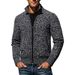 Autumn And Winter European Size Long Sleeved Stand Collar Zipper Cardigan Sweater Men's Plus Velvet Warm Sweater Men's Jacket_viptrois.com