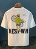 Summer Cotton T-shirt Loose Printing New Cartoon Round Neck Short-sleeved Top Half-sleeved Trendy Brand Versatile Men's Casual_viptrois.com