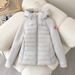Men's Clothing Hooded Down Cotton Coat, Seasonal Patchwork, Petite Warm Cotton Coat, Arm Patch, US Map Style Women's Outerwear_viptrois.com