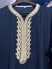 Men's moslem new navy blue embroidered long shirt in stock black muslim robe 1134997 embroidered same style_viptrois.com