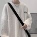 2025 New Sweater Hong Kong Style Men's Spring And Autumn Trendy Brand Handsome Loose Crew Neck Bottoming Shirt Autumn Design Top_viptrois.com