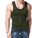 24 European And American Cross-border New American Vest, Slim-fitting Casual Sports Men's Summer Base Color Matching Undershirt Vest_viptrois.com