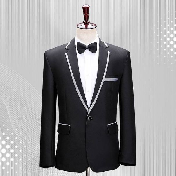 Men's Clothing White Suit Jacket Singer Host Wedding Suit Piano Performance Costume Choir Costume_viptrois.com