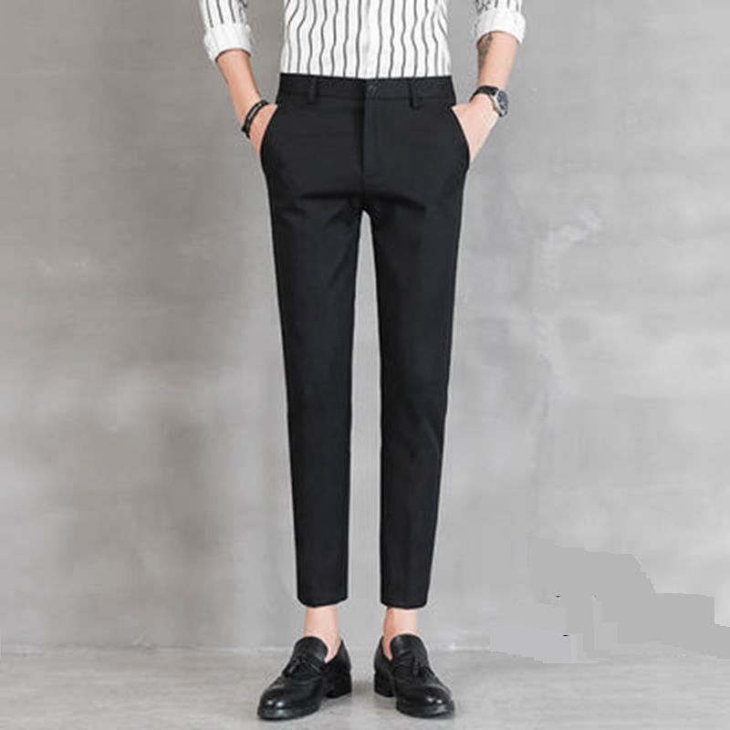 Men's Clothing Spring And Autumn Men's Casual Trousers Slim Stretch Casual Trousers Nine Point Trousers Men's Skinny Long Trousers_viptrois.com