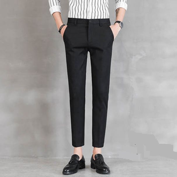 Men's Clothing Spring And Autumn Men's Casual Trousers Slim Stretch Casual Trousers Nine Point Trousers Men's Skinny Long Trousers_viptrois.com