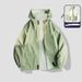 Men's Reversible Zip-Up Jacket – Lightweight Hooded Coat For Spring & Fall (Double-Sided Wear, Stand Collar, Loose Fit)_viptrois.com