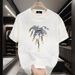 Loose Fit Ins Style And Women's Pure Cotton Top Summer Short Sleeve Trendy T-Shirt New Round Neck Men's_viptrois.com