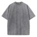 Retro Heavyweight Solid Color Short Sleeve T-Shirt Unisex Summer Street Fashion Washed Vintage Basic Popular Men's Top_viptrois.com