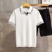 Men's Knit Polo Shirt – Summer Retro Style Short Sleeve Turn-Down Collar T-Shirt, Breathable & Comfortable Casual Top For Vacation & Everyday Wear_viptrois.com