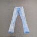 Men's Clothing Fashion Ins Blue Coated Gold Stamped Starry Sky Diamond Miscellaneous Denim Stacked Bell Bottom Pants_viptrois.com