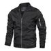 Men's Clothing Men's Slim Fit Lightweight Baseball Jacket With Stand Collar - Casual Outerwear In Solid Colors (Navy, Black, Army Green, Red, Khaki)_viptrois.com