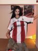 New Sports V-Neck Jersey Short Sleeve American Loose Hip-Hop Style T-Shirt For Men And Women_viptrois.com