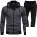 Men's Clothing Autumn And Winter Sports Stitching Men's Jacket Casual Long Sleeved Trousers Hooded Sports Men's Two Piece Suit_viptrois.com