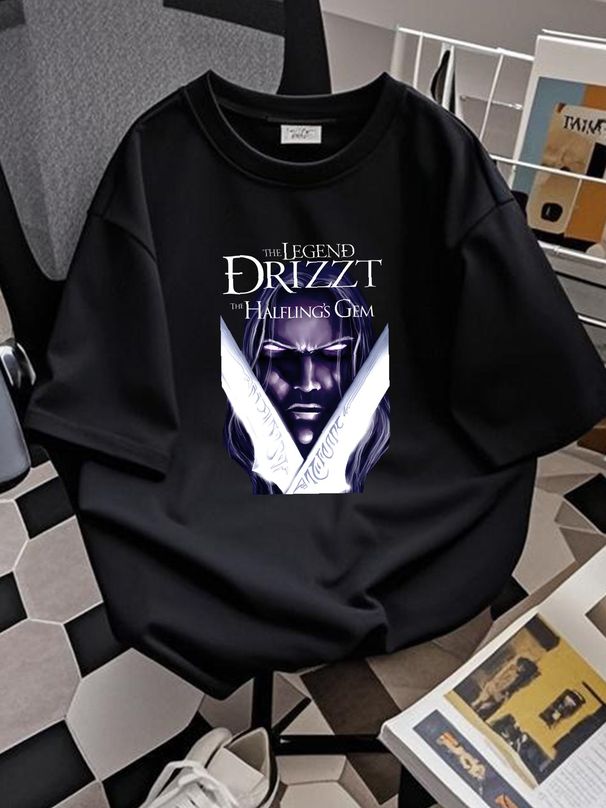 New Drizzt Do'Urden The Halflings Gem T-shirt Salvatore The Legend Sizes S-5XL Breathable Streetwear Slightly Stretched Versatile Casual Stylish_viptrois.com