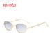 New Design Small Diamond Metal Frame Polygonal Sunglasses Multi Color Gradient Sunglasses_viptrois.com