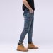 Khaki motorcycle stretch jeans men's new casual men's trousers_viptrois.com