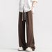 Men's Grey Straight Leg Trousers Summer Casual Sports Sweatpants Unisex Autumn Winter Style_viptrois.com