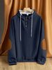 Monochrome Man- European And American Men's Casual Pullover Jacquard Solid Color Hooded Embroidered Thickened_viptrois.com