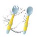 2PCS Baby Feeding Spoon Fork Sets Toddler Infant Bendable Silicone Soft Spoons Children Tableware Safe Learning Feeding Flatware_viptrois.com