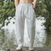 Men's Clothing Pure Linen Casual Pants Loose Large Size Skinny Harem Pants Summer Ultra Thin Retro Pants_viptrois.com