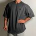 Men's Clothing Summer Short Sleeved Men's Sports Fitness Training Suit Casual Loose T Shirt Drop Shoulder Heavy Cotton Short Sleeved T Shirt_viptrois.com
