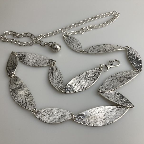 Vintage Leaf Metal Waist Chain - Adjustable Bohemian Belt For Dresses & Boho Chic Outfits_viptrois.com