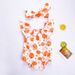 Baby clothes newborn baby one-piece clothes summer baby girl printing fly-sleeved coat super cute one-piece crawling clothes hair accessories 2 sets_viptrois.com