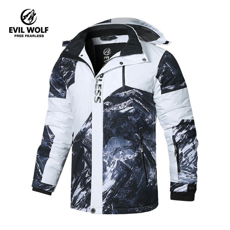 "Men’s Winter Ski Jacket – Heavy-Duty Cotton Insulated, Detachable Hood, Water-Resistant Polyester Shell For Snow Sports & Hiking_viptrois.com