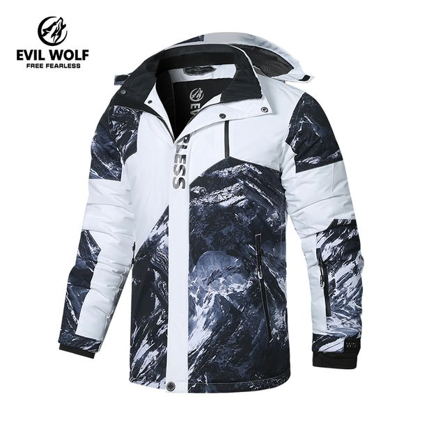 "Men’s Winter Ski Jacket – Heavy-Duty Cotton Insulated, Detachable Hood, Water-Resistant Polyester Shell For Snow Sports & Hiking_viptrois.com
