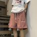 Men's Embroidered Shorts Loose Casual Pants Trendy Brand 5/4 Length Summer_viptrois.com