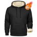 Loom 2025 Cross-Border Autumn Winter New Fleece Lined Thickened Warm Casual Men's Solid Color Hooded Sweatshirt_viptrois.com