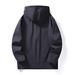 Men's Reversible Hooded Jacket – Lightweight Windproof Design, Breathable Polyester, Minimalist Streetwear (Beige/Black/Charcoal)_viptrois.com