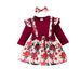 Babies' clothes baby pit strip long-sleeved triangle romper jumpsuit bow strap skirt plant flower suit skirt_viptrois.com