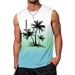 Men's Clothing Summer Men's Beach Vest Beach Tree 3d Printing Trendy T Shirt Short Sleeves_viptrois.com