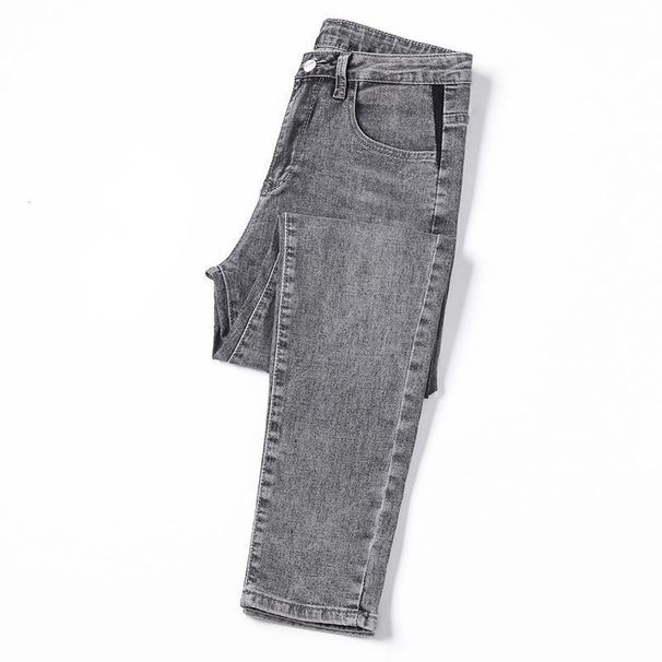 New Korean Version With Plush Men's Pants, Thick Jeans, Slim Fit, Low-key, Luxurious, Loose, Casual, Elastic, Winter_viptrois.com
