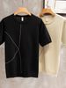 Short Sleeved T Shirt Men's 2024 New Spring And Summer Japanese Knitted Half Sleeved Bottoming Shirt Trendy High End Casual Tops_viptrois.com