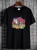 Aztec Western Horseshoes Cow Skull T-Shirt Western Cowgirl Tee Stretched Top For Everyday Wear Stylish Fashion Streetwear Versatile Casual_viptrois.com