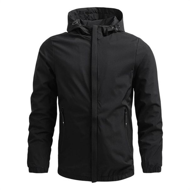High Quality 2025 Fashion Outerwear Baseball Uniform Coat Men's Pure Color Long Sleeve Zipper Hooded Jacket M-5XL_viptrois.com