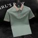 Men's Trendy Polo Shirt – Short Sleeve, Slim Fit, Striped Design, Breathable Milk Silk, Summer Casual (M-5XL, 5 Colors)_viptrois.com