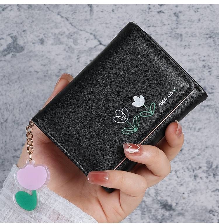Brand Designer Wallets Floral Pattern Small Wallets Women Soft PU Leather Mini Coin Bag Ladies Card Holder Fashion Purse Female_viptrois.com