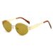 Elliptical Small Round Metallic Fashion Sunglasses For Men And Women_viptrois.com