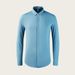 Men's Luxury Knit Long-Sleeve Shirt – Wrinkle-Free, Stretch Comfort, Retro Minimalist (Black/Lake Blue/Mint Green Options)_viptrois.com