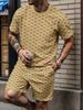 Summer New Men's Casual Fashion Sporty Trend Crew Neck T-Shirt Short Sleeve Shorts Set_viptrois.com