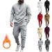 Herrenbekleidung 25 Jahre Herrenmodetrend Herren Casual Plus Samt warmer Reißverschluss Stehkragenanzug_viptrois.com