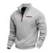 Large Size Spring And Autumn Velvet Half Zipper Loose Stand-up Collar Pullover Solid Color Casual Sweater Men_viptrois.com
