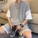 Men's Clothing Sports Suit Short-Sleeved Wear Thin Loose Casual Teenagers Shorts_viptrois.com